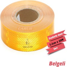 PINUKS Reflektif Petekli Fosfor Bant 5.5CMX50M Sarı Belgeli Oto Aksesuar Premium
