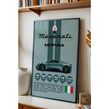 E2 Nova Maserati Mcpura Premium Araba Tablosu - Teknik Özellikli Italyan Otomobil Duvar Dekoru