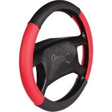 PINUKS Direksiyon Kılıfı Poşetli Geçme 38CM Poşetli Geçme Kırmızı-Siyah Oto Aksesuar Premium