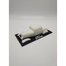 Beyaz Ford Coupe 1932 Sliced Model – 129 G - Pla Dekoratif Klasik Araba Figürü