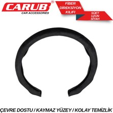 PINUKS Fiber Direksiyon Kılıfı Süet Uzun Siyah  Kutulu Oto Aksesuar Premium