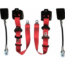 PINUKS Emniyet Kemeri Otomatik  3 Nokta Ön Çelik Halatlı Aparat  Kırmızı  Tk Oto Aksesuar Premium