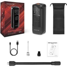 PINUKS Hava Kompresörü USB Şarzlı + Powerbank Usb+Typc Otom.basınç Ayarı Oto Aksesuar Premium