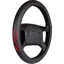 PINUKS Direksiyon Kılıfı Poşetli Geçme 38CM Imzalı Kırmızı Oto Aksesuar Premium