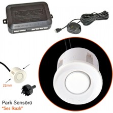 PINUKS Park Sensörü Ses Ikazlı 22MM Beyaz Oto Aksesuar Premium