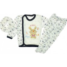 Bebek İkili Takım-Şapkalı (Tavşan Figürlü Hayvan Desenli) (1-3 ay)