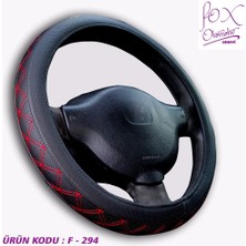 PINUKS Direksiyon Kılıfı Poşetli Geçme 38CM Çember Kırmızı Nakışlı Oto Aksesuar Premium