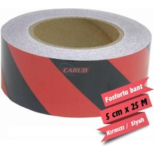 PINUKS Fosfor Bant Çapraz 5CMX25M Kırmızı Siyah Oto Aksesuar Premium