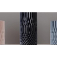 Geometrik Desenli Dekoratif Vazo | 3D Baskı Pla Modern Şık Çiçeklik