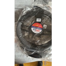 PINUKS Direksiyon Kılıfı Poşetli Geçme 38CM Hasır Gri-Hasır Siyah Oto Aksesuar Premium