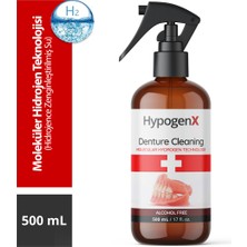 Hypogenx Takma Diş Temizleme Solüsyonu - 500 ml Sprey Başlıklı Hipokloröz Asit Bazlı Alkolsüz