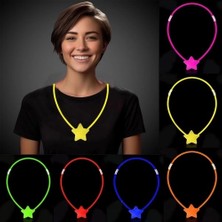 K-Yonlineticaret Karanlıkta Yanan Glow Stick Yıldız Kolye - 6 Adet