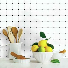 Roommates Sticktıles Siyah & Beyaz Elmas Soyma ve Yapıştır Arka Sıçrama Fayansı 4 Adet