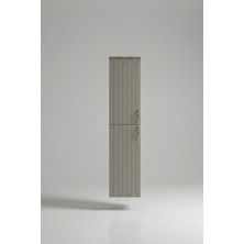 Adn Dizayn Banyo Boy Dolabı-Asma Dolap -Üst Tabla Doğal Kaplama Mdf- Vizon-Boy Dolabı