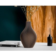 Modern Spiral Dekoratif Vazo | 3D Baskı Pla Şık Tasarım Çiçeklik (2 Boy Seçenekli)