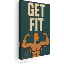 Tablonhazır Dikey Kanvas Tablo Motivasyon Tablosu Spor Fitness 12 Spor Fitness Gym Salon Duvar Tablosu