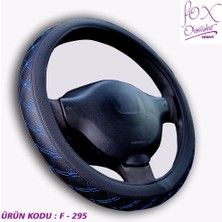 PINUKS Direksiyon Kılıfı Poşetli Geçme 38CM Çember Mavi Nakışlı Oto Aksesuar Premium