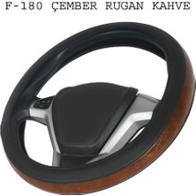 PINUKS Direksiyon Kılıfı Poşetli Geçme 38CM Çember Rugan Kahve Oto Aksesuar Premium