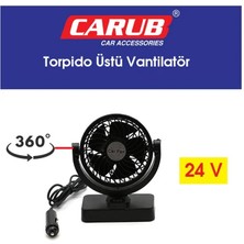 PINUKS Vantilatör Torpido Üstü Tek Fanlı Ayarlı  24V Oto Aksesuar Premium
