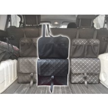 PINUKS Arka Koltuk Çanta Tip Organizer Kapitone Deri Siyah Siyah Ip Oto Aksesuar Premium