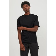 Jack & Jones Jack&jones 12249319 0 Yaka Erkek Basic Tshirt - Siyah