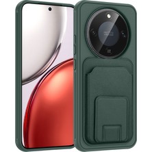 Case 4u Honor Magic 8 Lite 5g Kılıf Kartlıklı Tpu  Bikart Kapak Koyu Yeşil