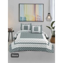 Örtüm Sofline Çift Kişilik Kapitone Yatak Örtüsü, Klasik Desenli Model - Beste Kahve (250 X 260cm)