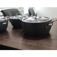 Güveç Tencere Seti Granit Gri 16-18-20 cm Armoni