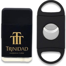 Bek Tobacco Trinidad Plastik Jet Alev Puro Çakmağı Kesici Seti Siyah