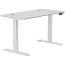 Karr Office O-Flex Çift Motorlu Elektrikli Yükseklik Ayarlı 180×80 Beyaz Ayak Beyaz Tabla Çalışma Masası