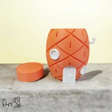 Spongebob Ananas Evi | 10 cm Saksı ve Çiçeklik | Pla | Dekoratif Mini Ev & Masa Süsü