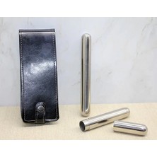 K-Yonlineticaret Deri Kılıflı Ikili Paslanmaz Çelik Puro Tüpü