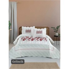 Örtüm Sofline Çift Kişilik Kapitone Yatak Örtüsü, Klasik Desenli Model - Beste Kahve (250 X 260cm)