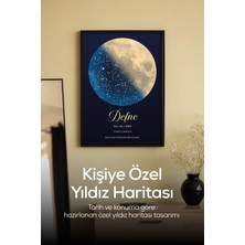 Kişiye Özel Tablo, Hediyelik Özel Tarihli Gökyüzü Yıldız Haritası, Sevgiliye,arkadaşa Anlamlı Hediye