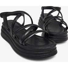 Tonny Black Kadın Siyah Rahat Kalıp Yüksek Taban Çapraz Sandalet