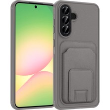 Case 4u Galaxy A56 Kılıf Kartlıklı Tpu Bikart Kapak Gri