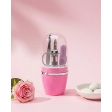 Argesco Mühendislik Tırnak Bakım Manikür Pedikür Seti 4 Parça Pembe Ev ve Seyahat Uyumlu