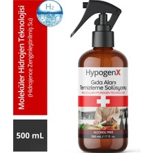 Hypogenx Gıda Alanı Temizleme Solüsyonu - 500 ml Sprey Başlıklı (Hipokloröz Asit Bazlı,Alkolsüz)