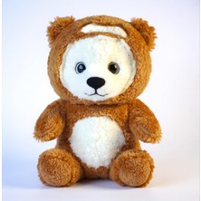 Uykumcuk Peluş Ayıcık, Pembe ve Kahverengi, 27 Cm, Yumuşak Uyku Arkadaşı, Kalpli Mesajlı, Ce Sertifikalı (Pembe)