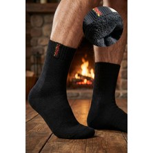 GIFT MALL 2 Çift Erkek Termal Havlu Çorap - Ekstra Yumuşak Pamuklu Dokuma