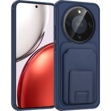 Case 4u Honor Magic 8 Lite 5g Kılıf Kartlıklı Tpu  Bikart Kapak Lacivert