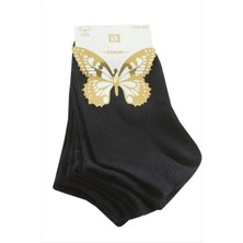 Starseven 3 Çift Siyah Renkli Snekars Çorap