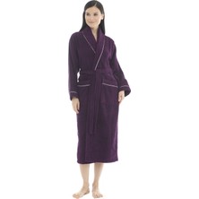 Seritaine Gaia Şalyaka Kadın Bornozu- Mürdüm %100 Pamuk