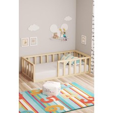 BRK Design Montessori Çocuk Yatağı – Doğal Ahşap Yer Yatağı