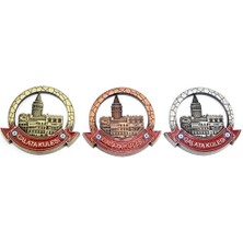 K-Yonlineticaret Istanbul Temalı Metal Magnet Galata Kulesi Yuvarlak Tasarım
