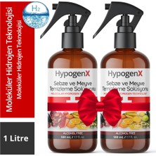 Hypogenx Sebze ve Meyve Yıkama Solüsyon - 1 Litre (Hipokloröz Asit Bazlı,Alkolsüz)