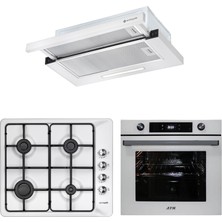 Eminçelik ve Afm Tech Marka / Mainz Beyaz  Ankastre Set (7701 + 31 221 Emaye Ocak  + As 1320 W60)