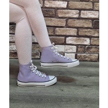 Bukond Yarım Bilek Kot Keten Bağcıklı Günlük Rahat Esnek  Düz Şeffaf Taban  Bez Ayakkabı Sneaker