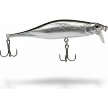 Gümrük Bey Profesyonel Gümüş Renk Maket Balık Yemi - 3D Gözlü, Çift Üçlü Iğneli Spin Avcı YEMI(11GR)