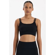 COMEUP Jakar Detaylı Çift Askılı Sporcu Sütyeni Siyah